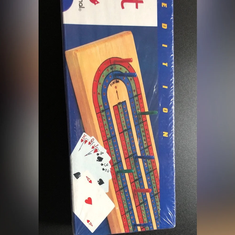 Vintage 1997 Cardinal Deluxe Solid Wood Cribbage Set, Premier Edition, Sealed